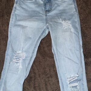 Refuge Light Blue Distressed Skinny Jeans